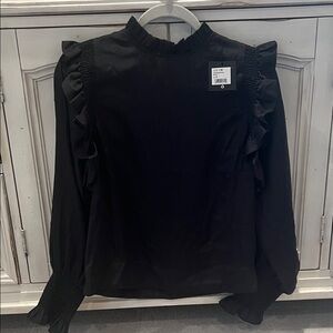 Joe's Jeans Black Ruffle Blouse